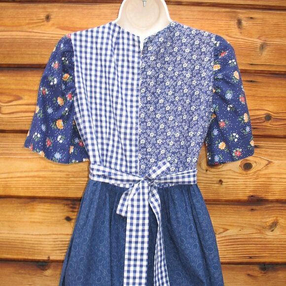 Vintage 70's Blue Prairie Dress - Picture 7 of 8